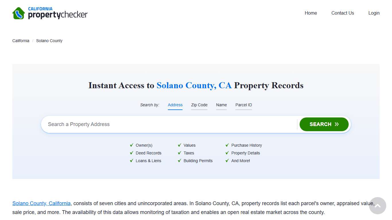 Solano County Property Records | Owners, Deeds, Permits