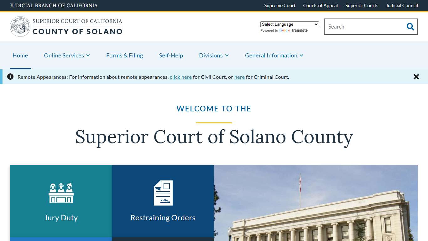 Home | Superior Court of California | County of Solano