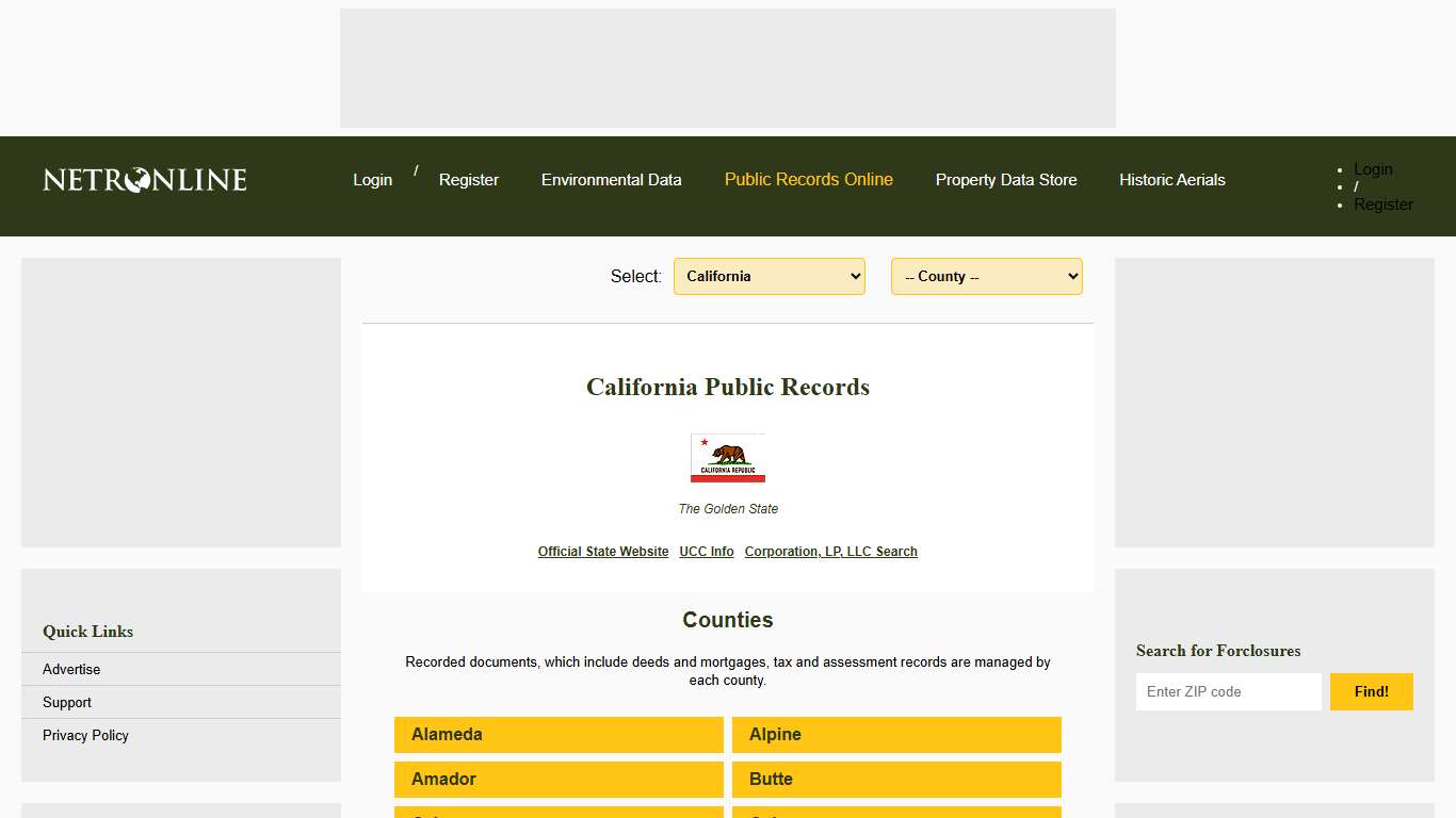 California Public Records Online Directory