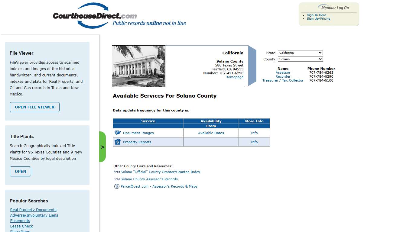 Search Solano County Public Property Records Online | CourthouseDirect.com