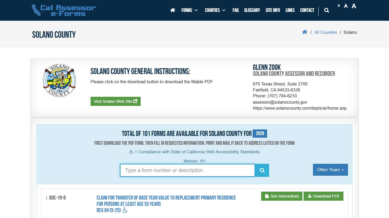 CAA e-Forms Service Center - solano